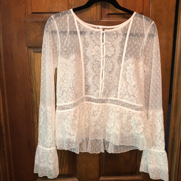 Free People Tops - Free People Lace top 6 small buttons VGUC
